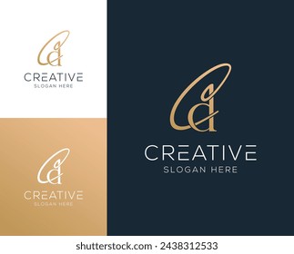 Letra inicial DC, ilustración vectorial del diseño del logotipo del CD	
