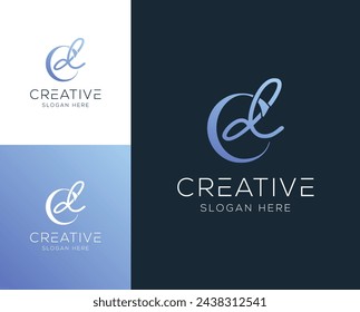 Initial letter DC, CD logo design vector illustration	
