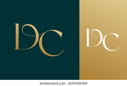 Initial letter DC CD logo design vector illustration for couple, wedding, and business