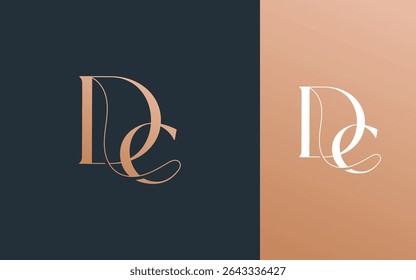 Initial letter DC CD logo design vector illustration for couple, wedding, and business