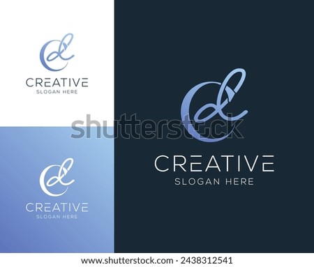 Initial letter DC, CD logo design vector illustration	
