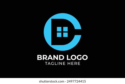 initial letter DC CD real estate logo template for company, house renovation, modern house vector minimal line, home, real estate property