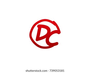 The initial letter DC handwritten logo