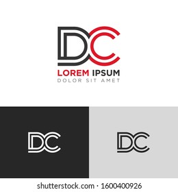 Initial Letter DC linked uppercase overlap modern logo design template. Suitable for business, consulting group company