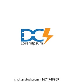 Initial Letter Dc Logo Design For Electricity Company 