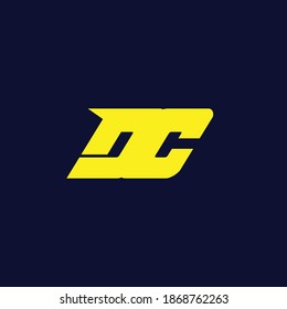 Initial Letter Dc Logo Design With Sporty Concept Vector Illustration.