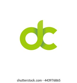 initial letter dc modern linked circle round lowercase logo green