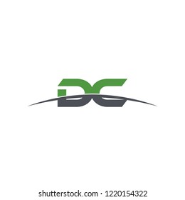Initial letter DC, overlapping movement swoosh horizon logo vector