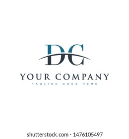 Initial letter DC, overlapping movement swoosh horizon logo company design inspiration in blue and gray color vector