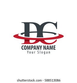 Initial Letter DC With Overlapping Swoosh Circle Logo