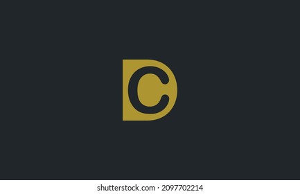 Initial letter DC uppercase modern logo design template elements. Vector