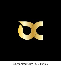 Initial Letter DC X Design Logo Gold