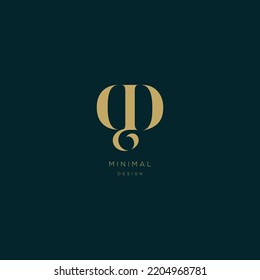 Initial letter DD alphabet minimal vector icon