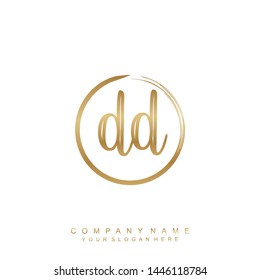Initial letter DD beautiful handwriting logo vector template