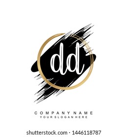 Initial letter DD beautiful handwriting logo vector template