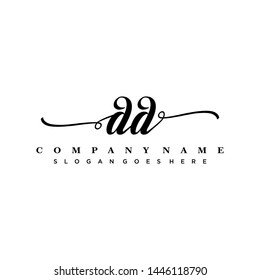 Initial letter DD beautiful handwriting logo vector template