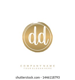 Initial letter DD beautiful handwriting logo vector template