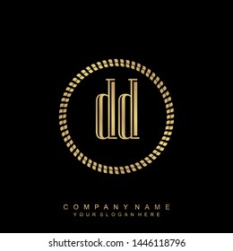 Initial letter DD beautiful handwriting logo vector template