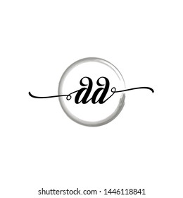 Initial letter DD beautiful handwriting logo vector template