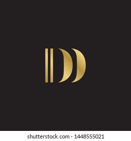 Initial letter dd d uppercase modern logo design template elements. Gold letter Isolated on black  background. Suitable for business, consulting group company.