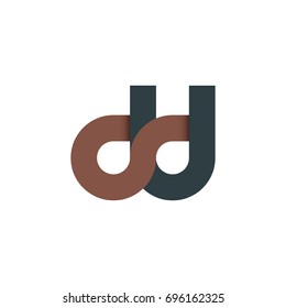 Initial Letter DD DU Rounded Lowercase Logo