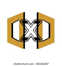 initial letter DD gold color logo vector