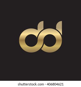 initial letter dd linked circle lowercase logo gold black background