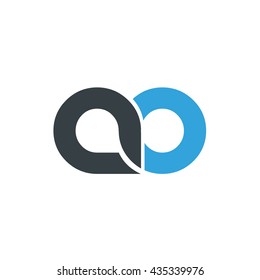 Initial Letter DD Linked Circle Lowercase Logo Black Blue