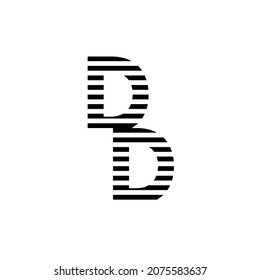 Diseño del logotipo DD de la letra inicial
