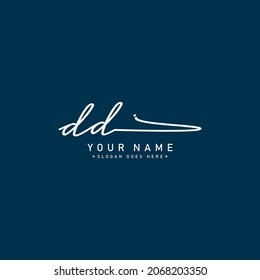 Logo für den Anfangsbuchstaben DD - handgeschriebenes Signaturstil-Logo