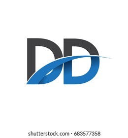 initial letter DD logotype company name colored blue and grey swoosh design. vector logo for business and company identity.
