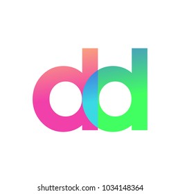 Initial Letter DD Lowercase Logo green, pink and Blue, Modern and Simple Logo Design.