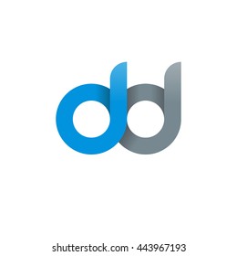 initial letter dd modern linked circle round lowercase logo blue gray