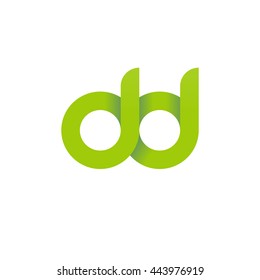 initial letter dd modern linked circle round lowercase logo green