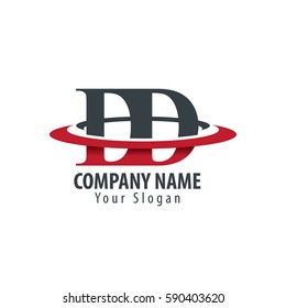 Initial Letter DD With Overlapping Swoosh Circle Logo