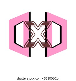 initial letter D,D pink color logo vector