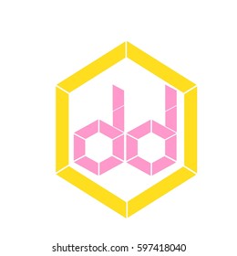initial letter dd pink color logo vector