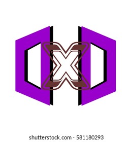 initial letter DD purple color logo vector