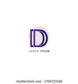 Letra inicial dd elementos modernos de diseño de logotipo en mayúsculas con círculo gris aislado en fondo blanco. Apropiado para negocios, empresa de grupo de consultoría.