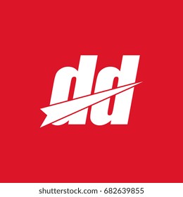 initial letter dd white logo in red background