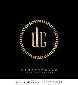 Initial letter DE beautiful handwriting logo vector template