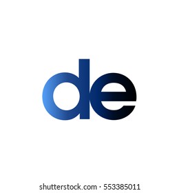 Initial letter DE blue black gradation color logo