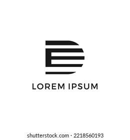 initial letter DE ED logo icon design