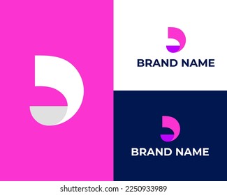 initial letter de linked circle lowercase modern logo