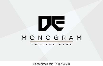 Initial letter DE linked monogram logo vector