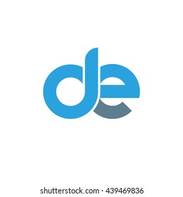 initial letter de linked round lowercase logo blue