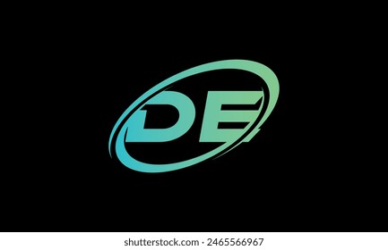 Initial Letter DE Logo. Creative And Modern DE logo Design on black background.