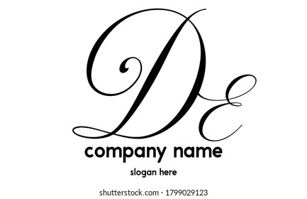 initial letter DE logo design template