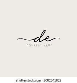 Initial Letter DE Logo - Hand Drawn Signature Logo