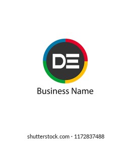 Initial Letter DE Logo Template Design